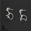 Twisted Wave Dangle Drop stud Earrings in 925 Sterling Silver