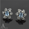 Sparkling Topaz Flower Stud Earrings