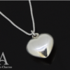 Puff Heart Pendant Necklace in 925 Sterling Silver