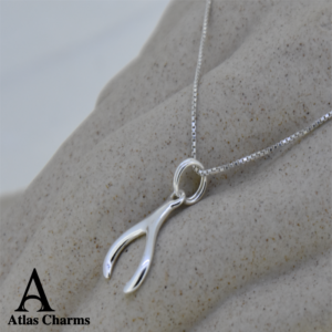 Wishbone Necklace Pendant in 925 Sterling Silver