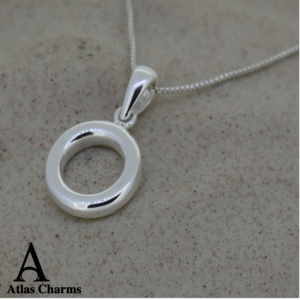 Open Circle Necklace Pendant in 925 Sterling Silver