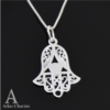Hamsa Hand Necklace Pendant in 925 sterling silver