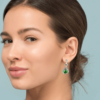 Sparkling Emerald  Drop Earrings Silver & Marcasite - Image 3