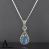 Sparkling Topaz Necklace Pendant in Silver and Marcasite
