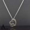 Double Heart Necklace  in Silver & Marcasite