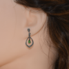 Sparkling Emerald Drop Earrings in Silver Marcasite - Image 2