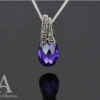 Sparkling Amethyst Necklace Pendant in Silver and Marcasite - Image 2