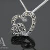 Double Heart Necklace  in Silver & Marcasite - Image 3
